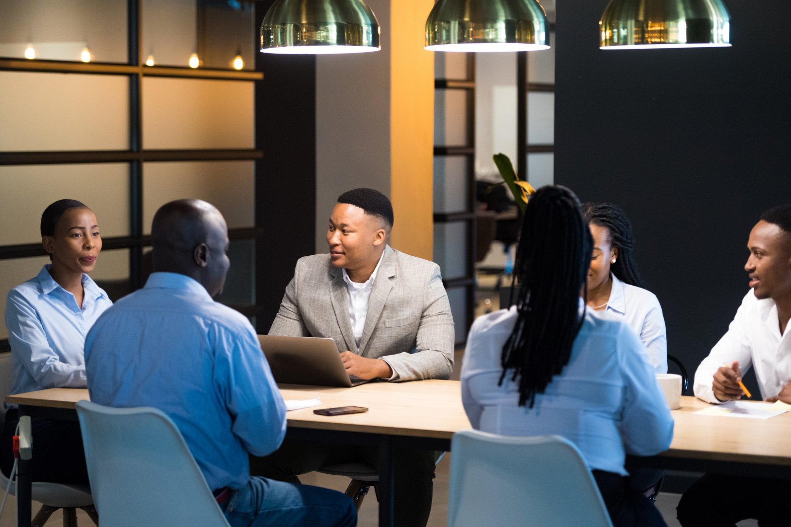 African business team having a meeting